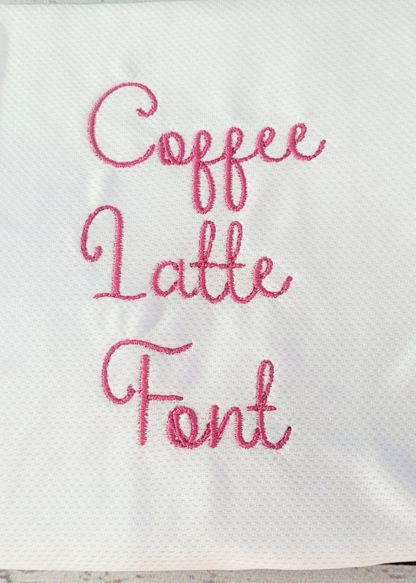 Coffee Latte Font Machine Embroidery File