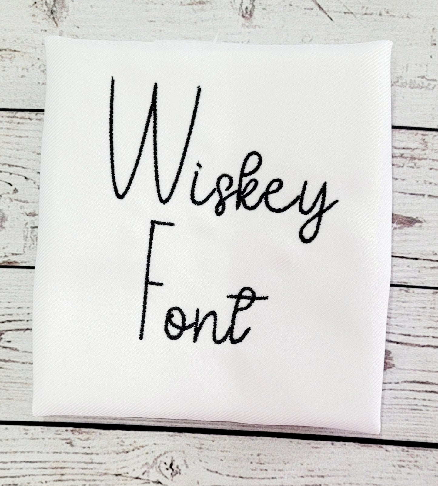 Wiskey Font Machine Embroidery File