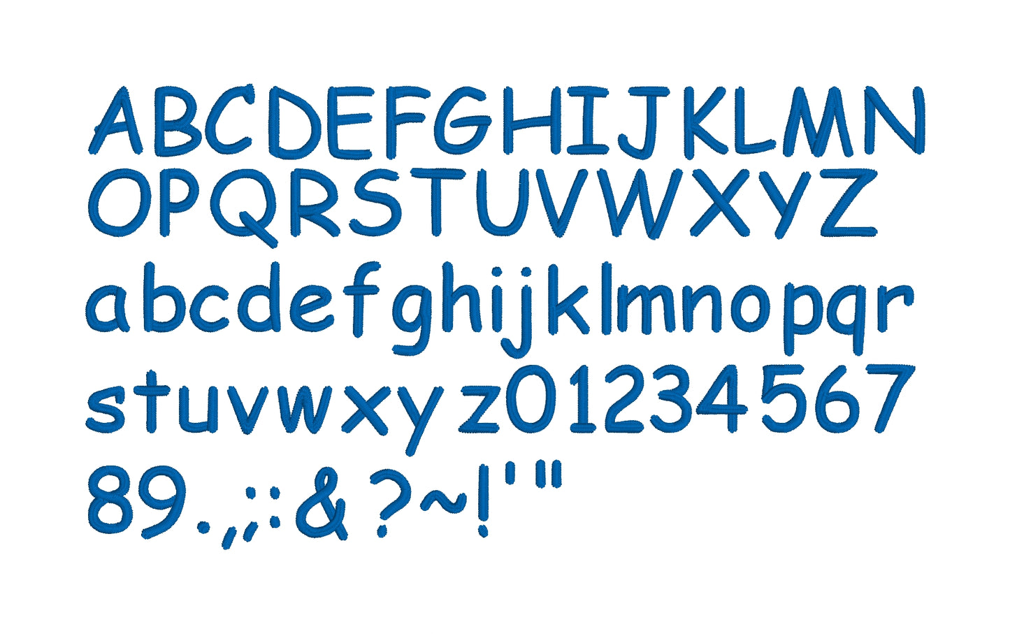 Comic Sans Font Machine Embroidery File