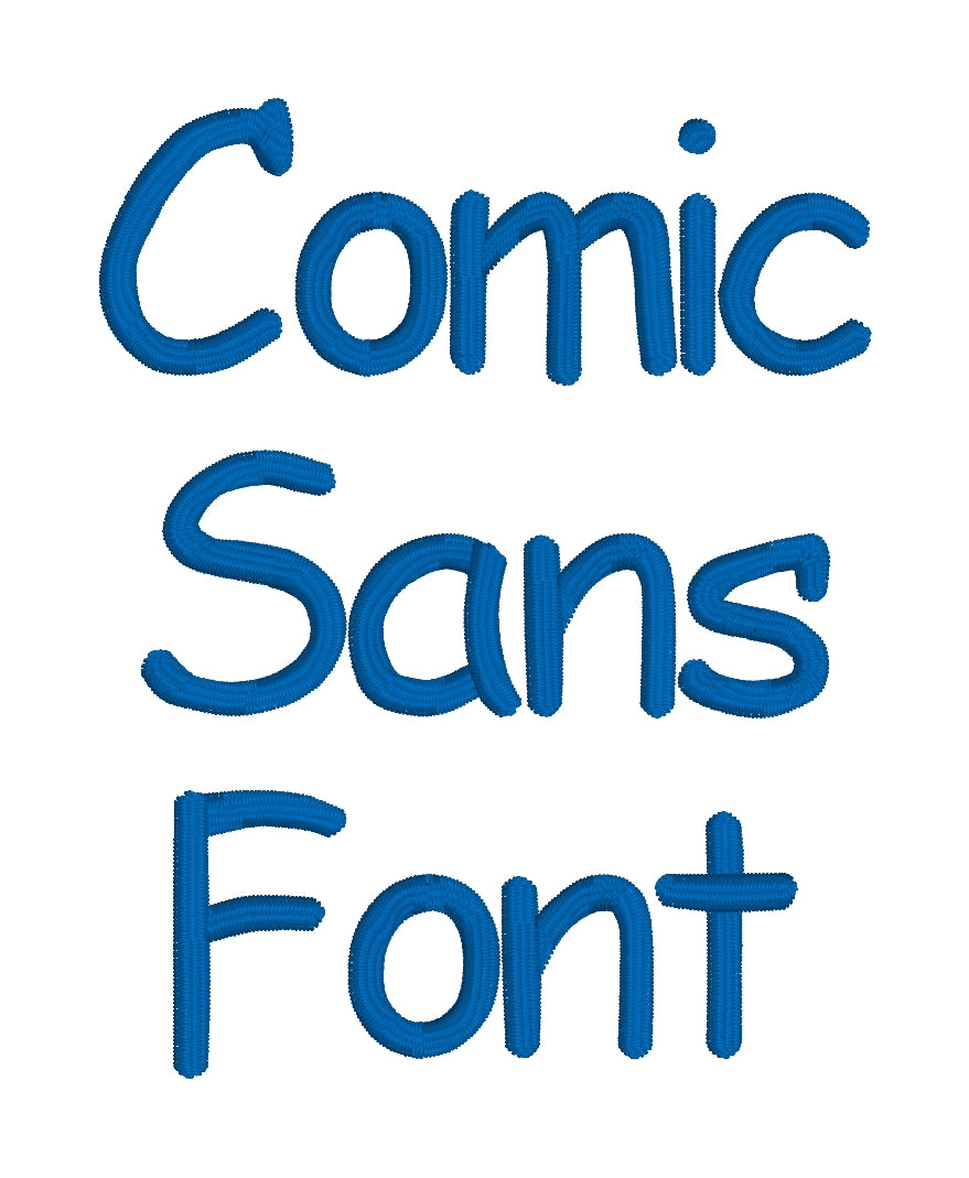 Comic Sans Font Machine Embroidery File