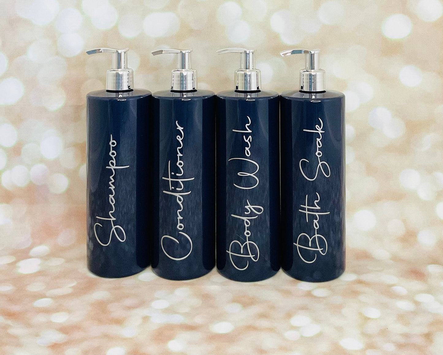 Set of 3 Bathroom pump bottles/shampoo/conditioner/body wash/shower gel 500ml PET pump bottles