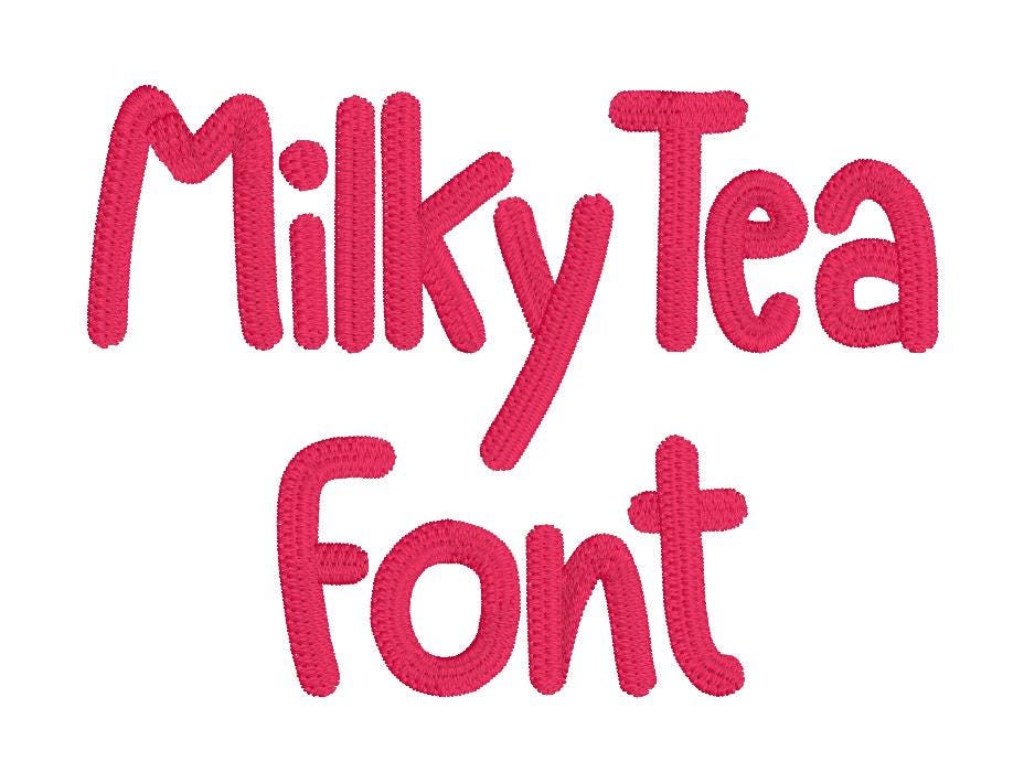 Milky Tea Native BX Font Embroidery Design, Machine Embroidery, Digital Download, Embroidery Font, Native BX Font