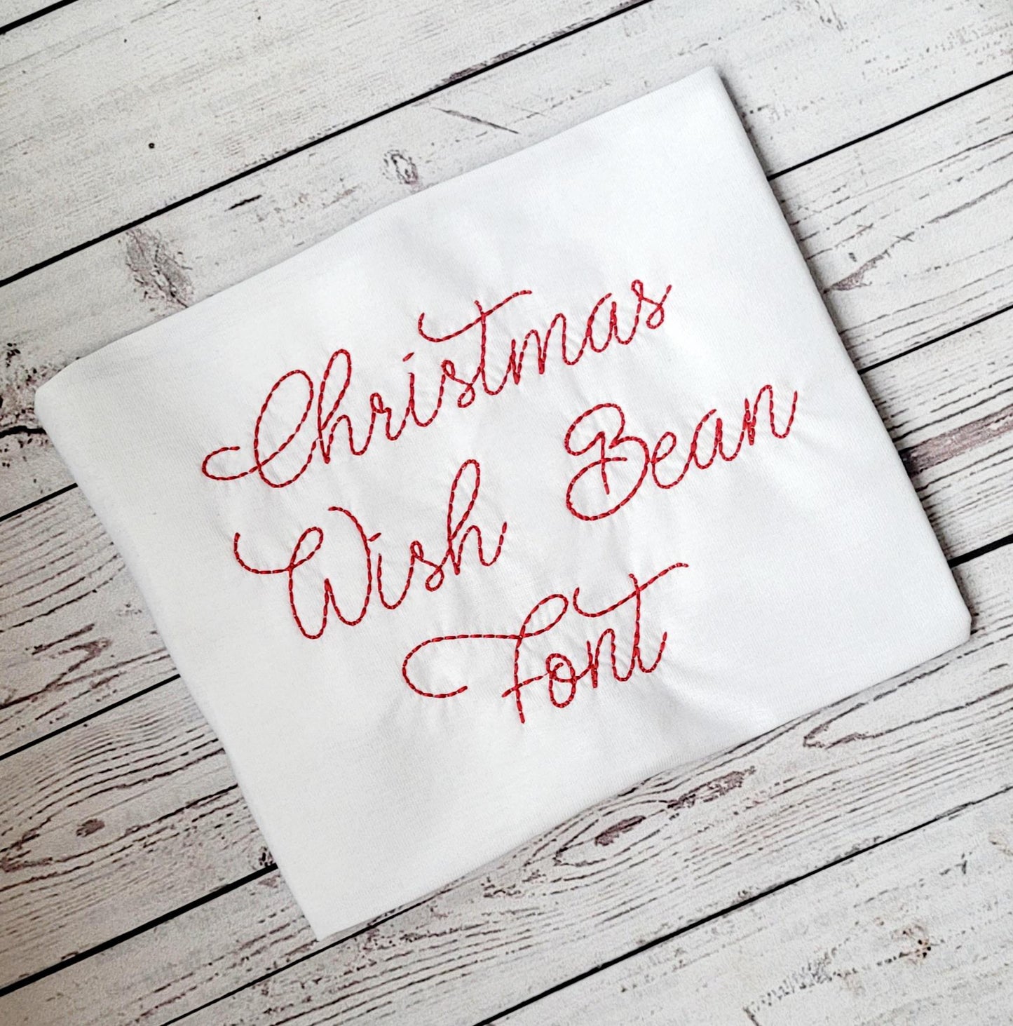 Christmas Wish Bean Native BX Font Embroidery Design, Machine Embroidery, Digital Download, Embroidery Font, Native BX Font