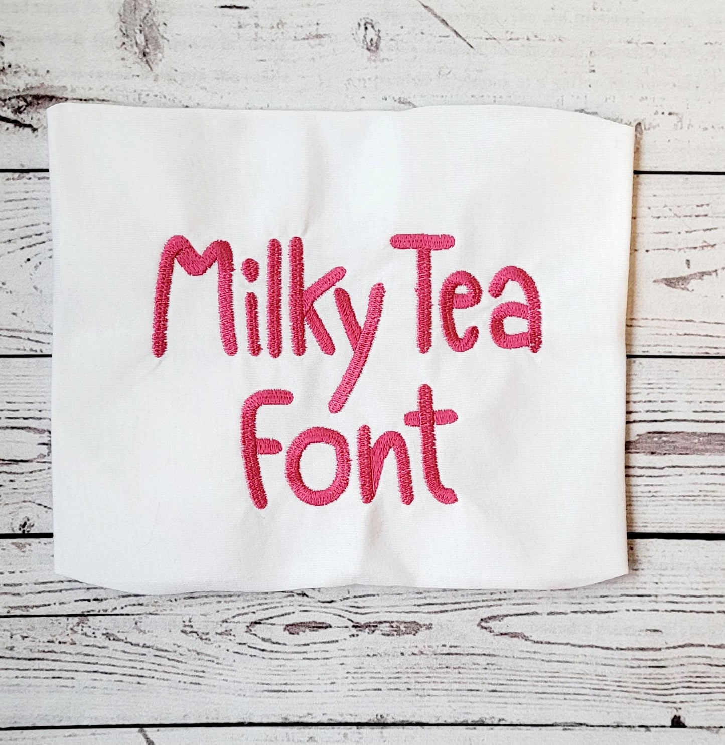 Milky Tea Native BX Font Embroidery Design, Machine Embroidery, Digital Download, Embroidery Font, Native BX Font