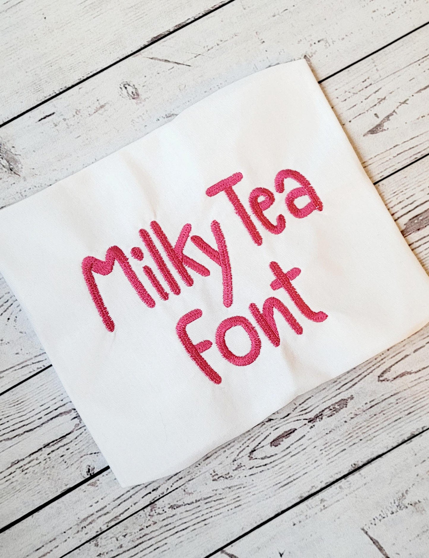 Milky Tea Native BX Font Embroidery Design, Machine Embroidery, Digital Download, Embroidery Font, Native BX Font