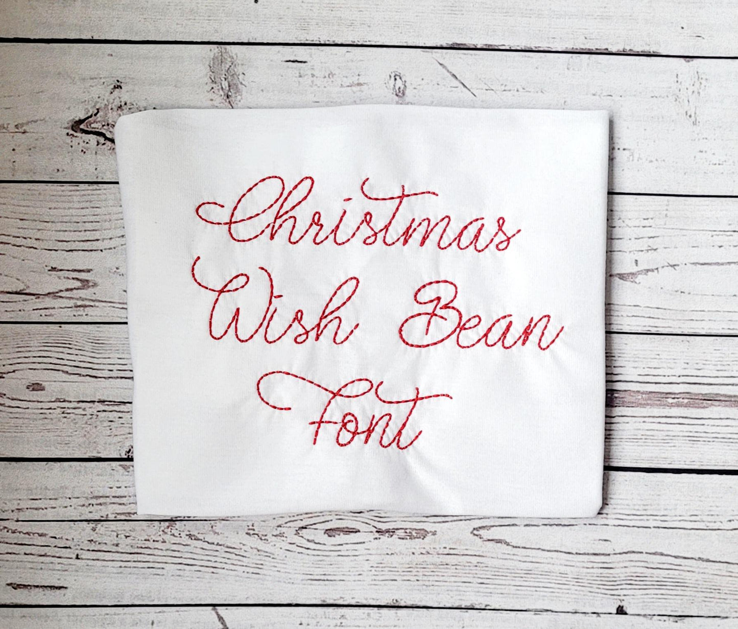 Christmas Wish Bean Native BX Font Embroidery Design, Machine Embroidery, Digital Download, Embroidery Font, Native BX Font