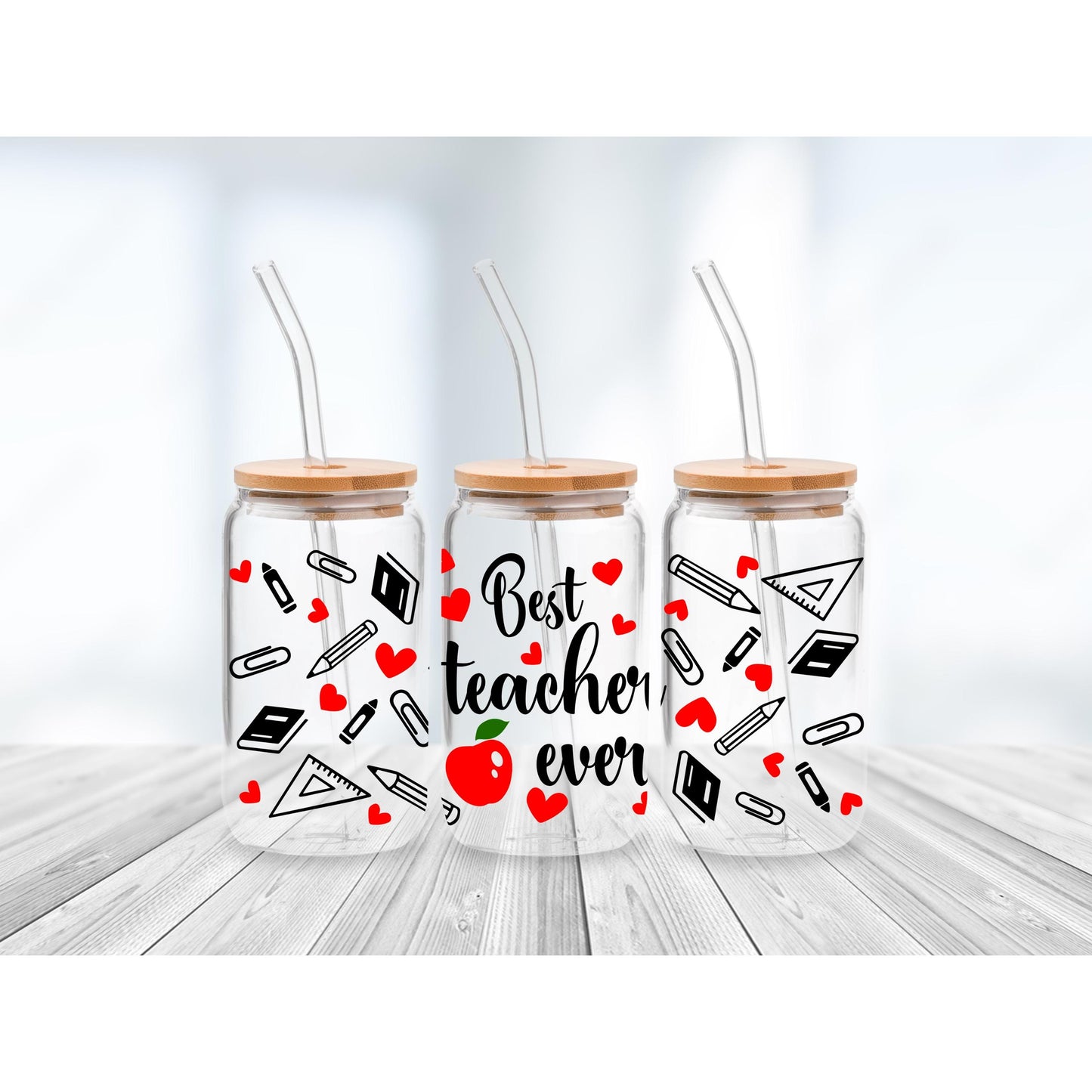 Teacher Gift Libby Can Glass, Teacher Appreciation Gift, Libbey Can, School Teacher Present, Gift for Educators