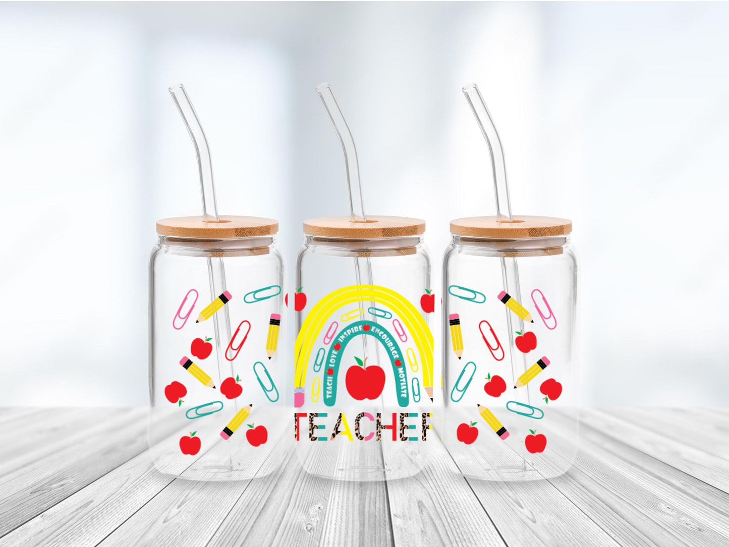 Teacher Gift Libby Can Glass, Teacher Appreciation Gift, Libbey Can, School Teacher Present, Gift for Educators
