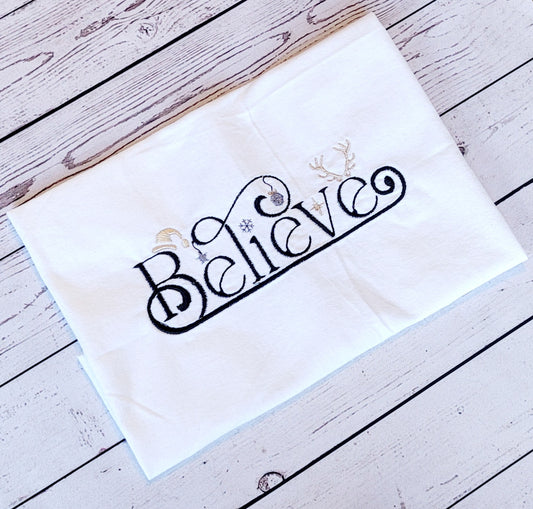 Believe Christmas Embroidery Design