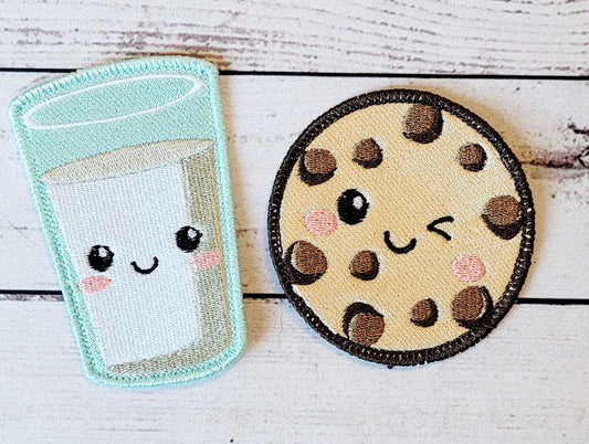 Milk and Cookie Iron on Patches