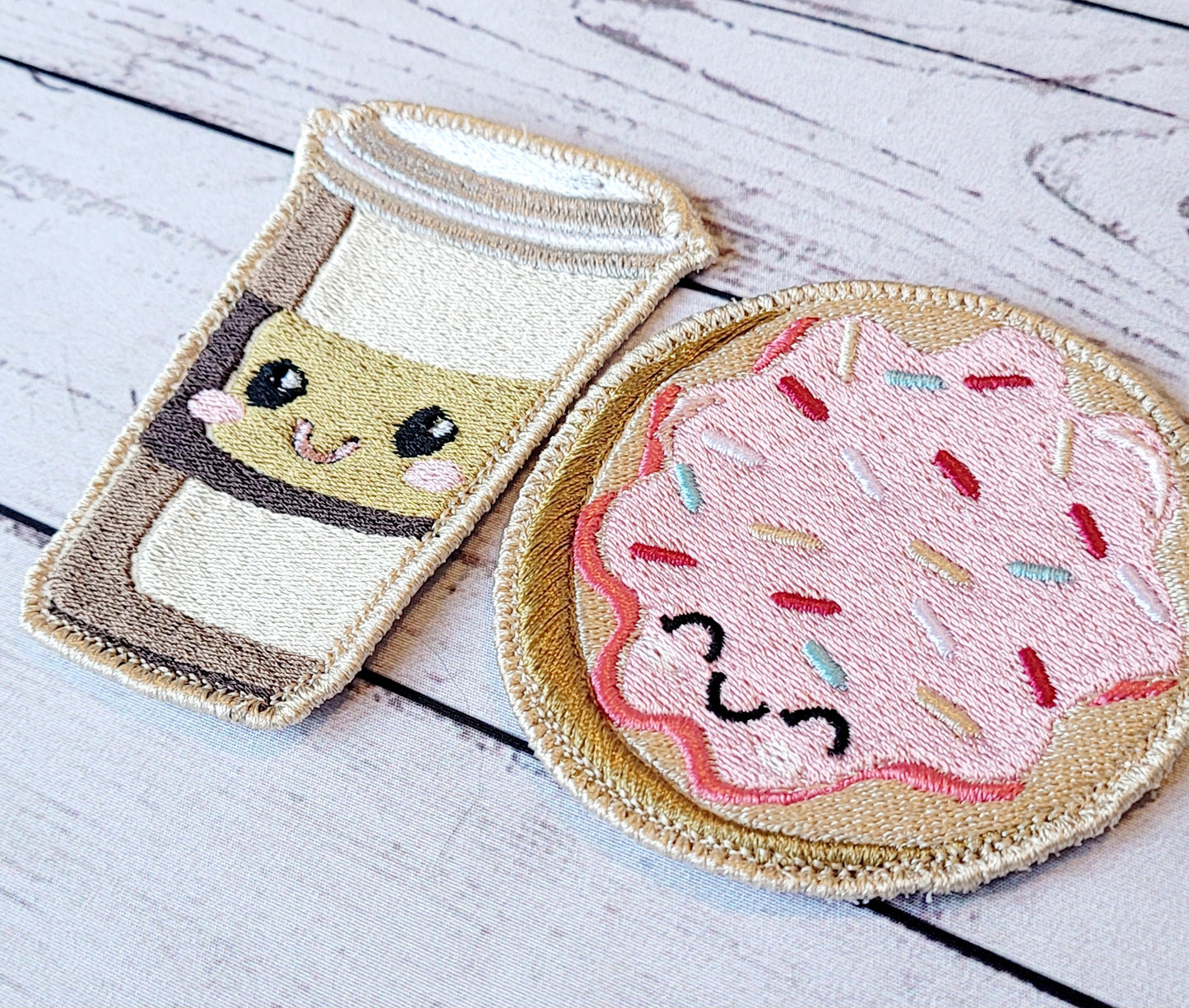 Coffee and Donut Patch Embroidery Designs