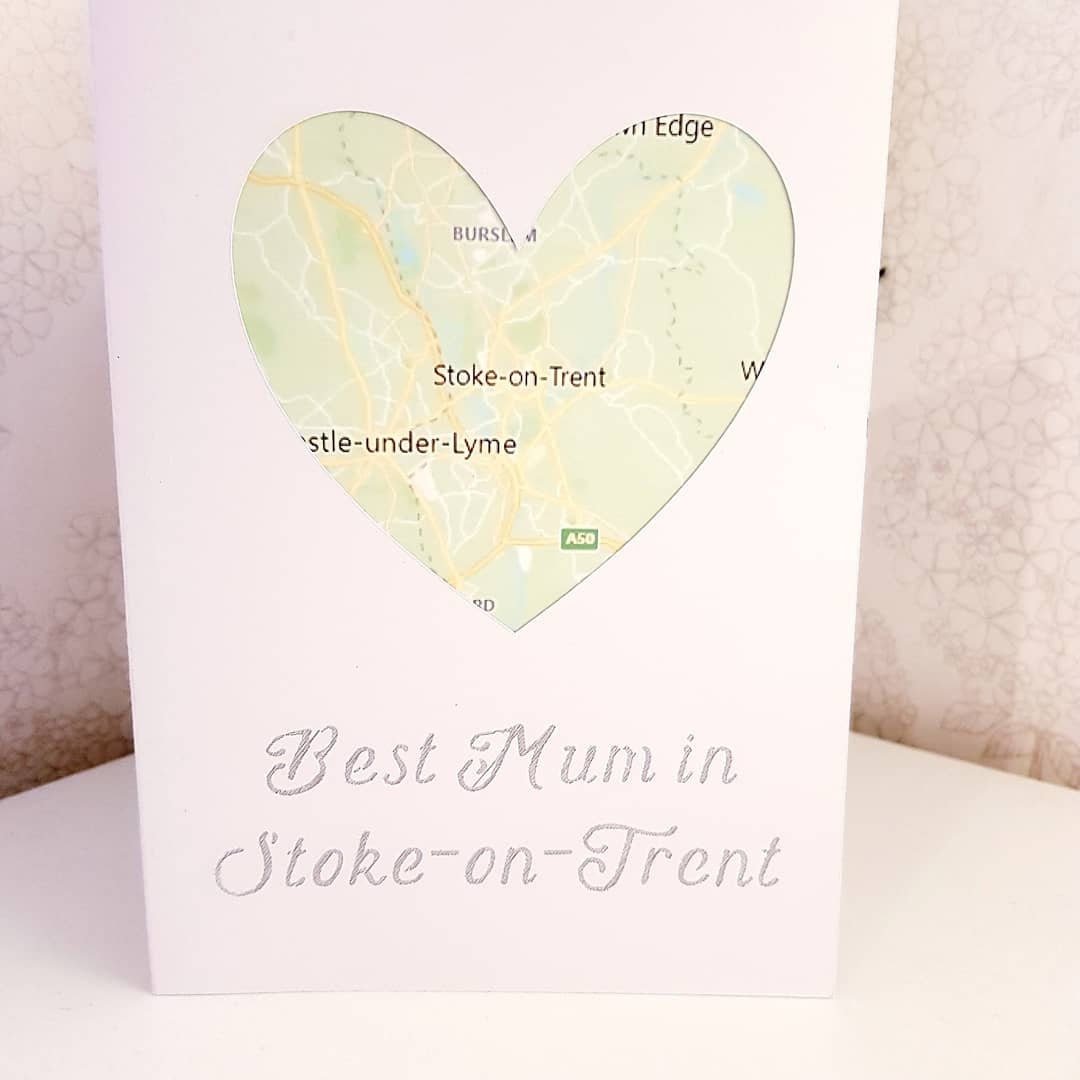 Best mum in Stoke on Trent (location) mothers day/birthday card