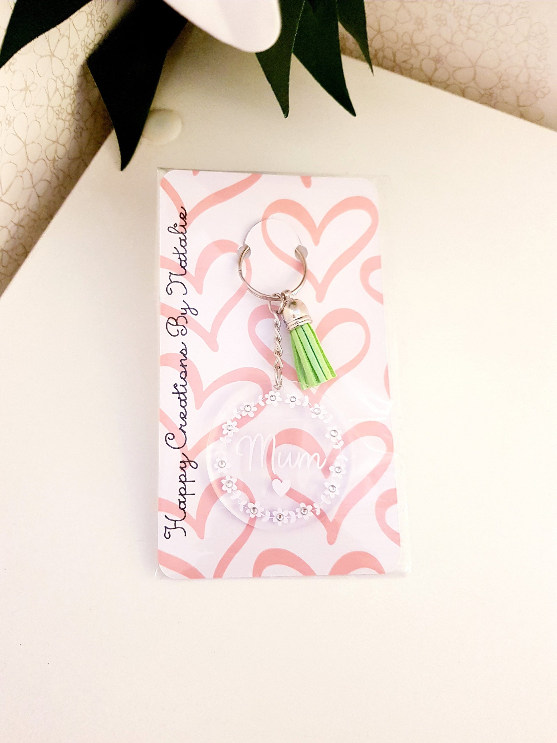 Mothers day/birthday mum or mummy daisy chain keyring