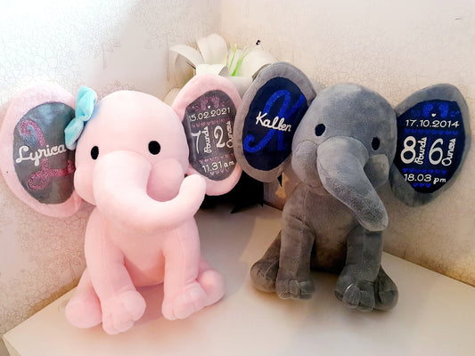 Elephant keepsake/Birth stats/Personalised newborn gift