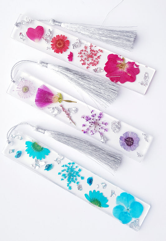 Resin real dried flower bookmarks with gift box