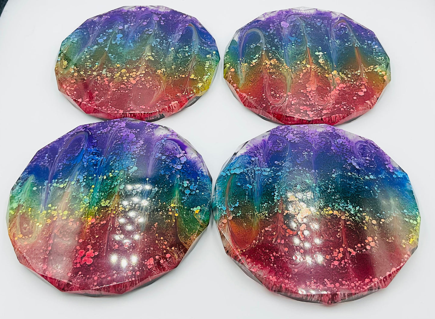 Rainbow Resin Coaster