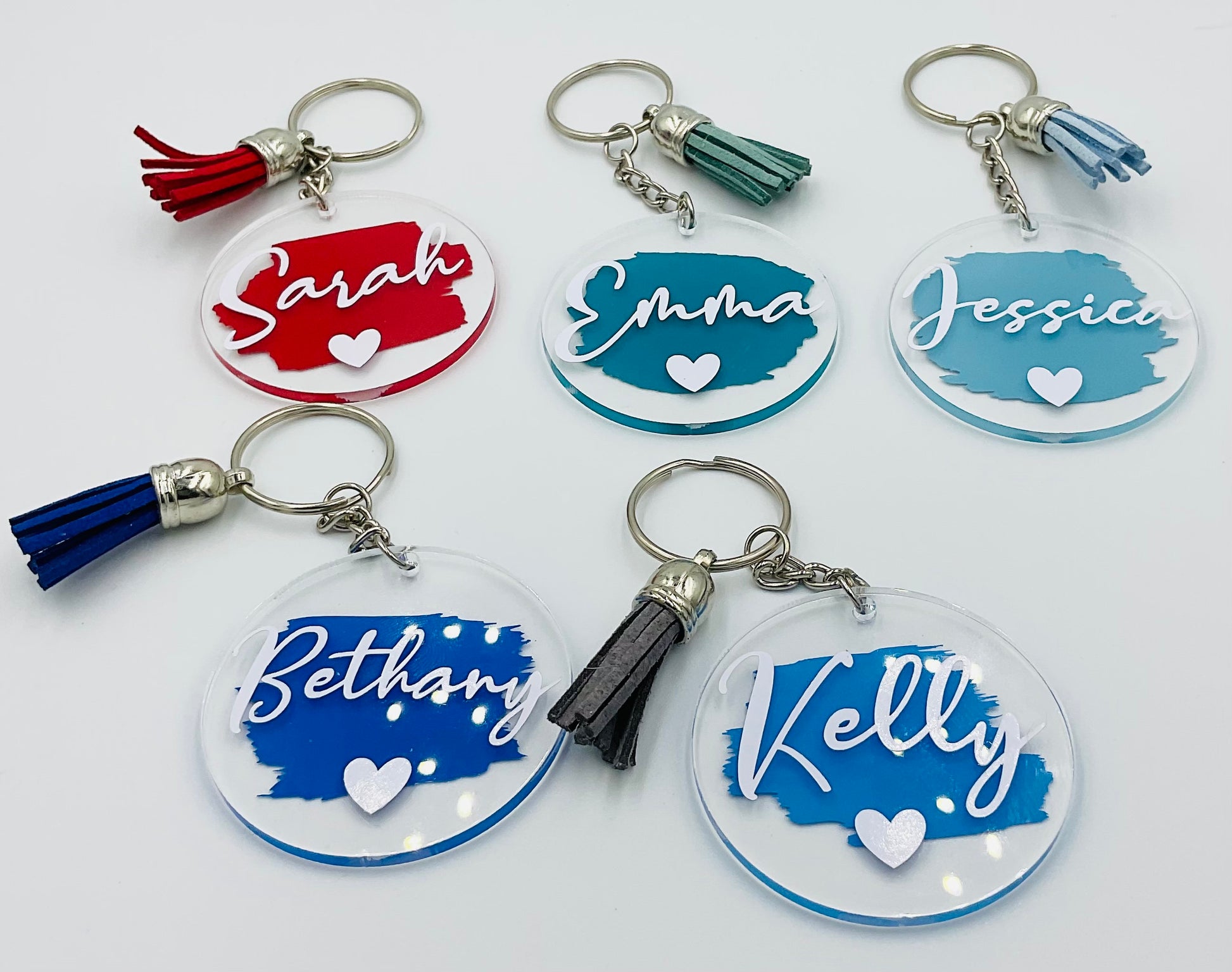 Personalised Name Colourful Keyring