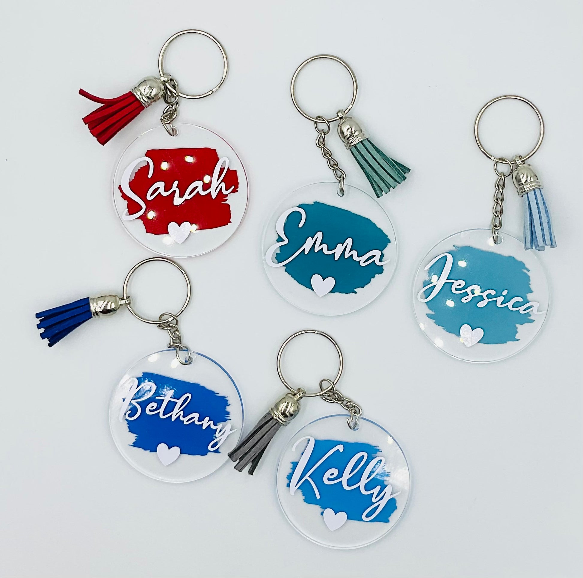 Personalised Name Colourful Keyring