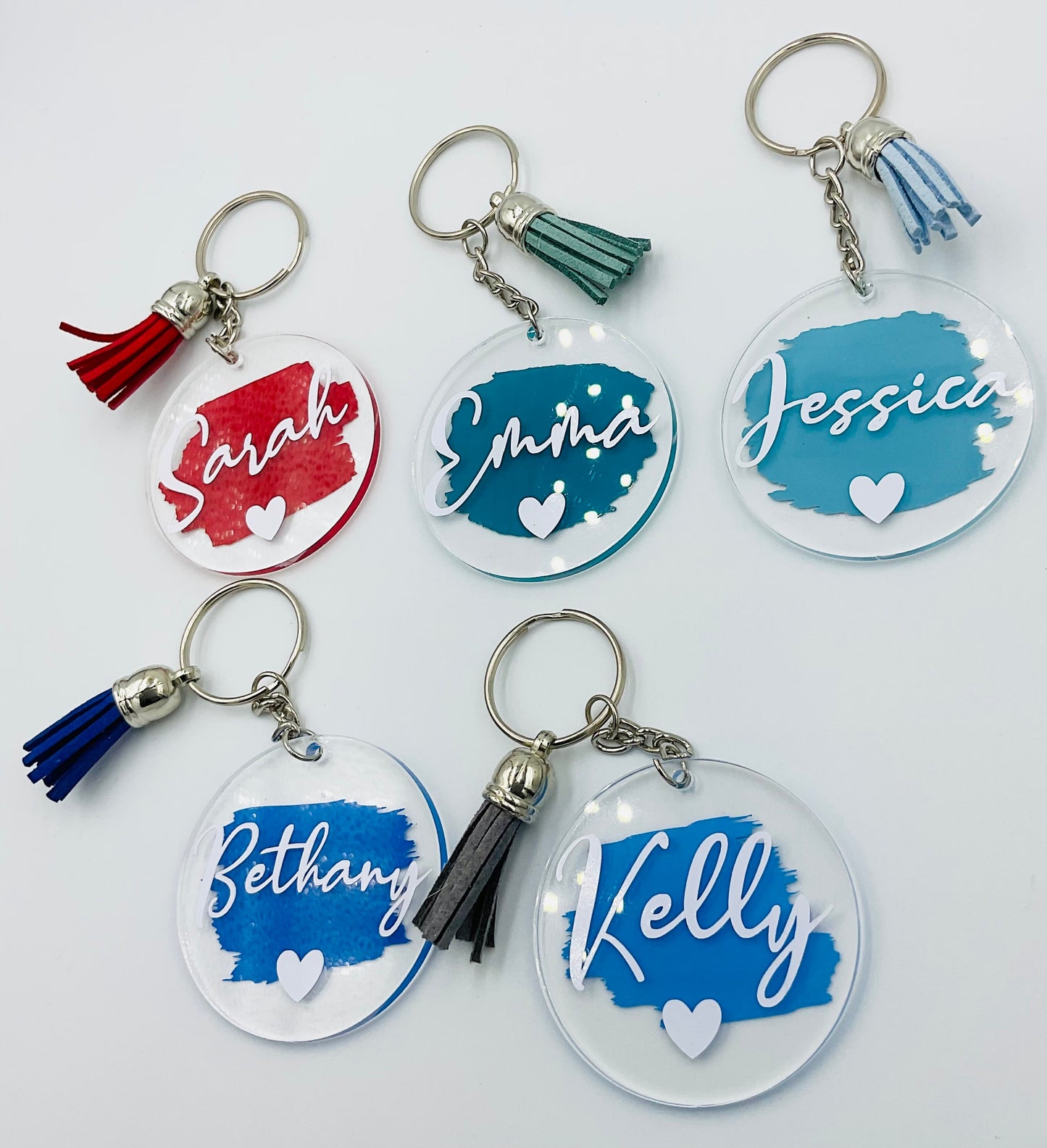 Personalised Name Colourful Keyring