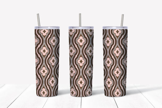 Pink and Brown Retro 20oz Tumbler