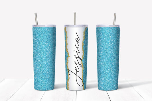 Blue Glitter Look 20oz Tumbler