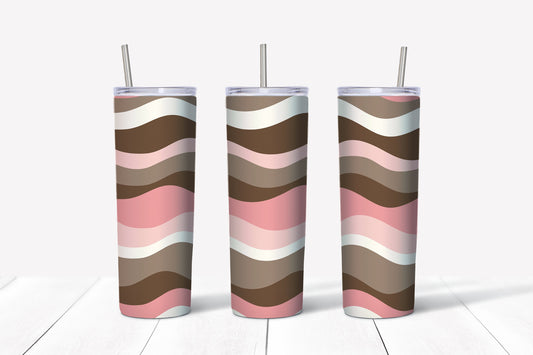 Pink and Brown Waves 20oz Tumbler