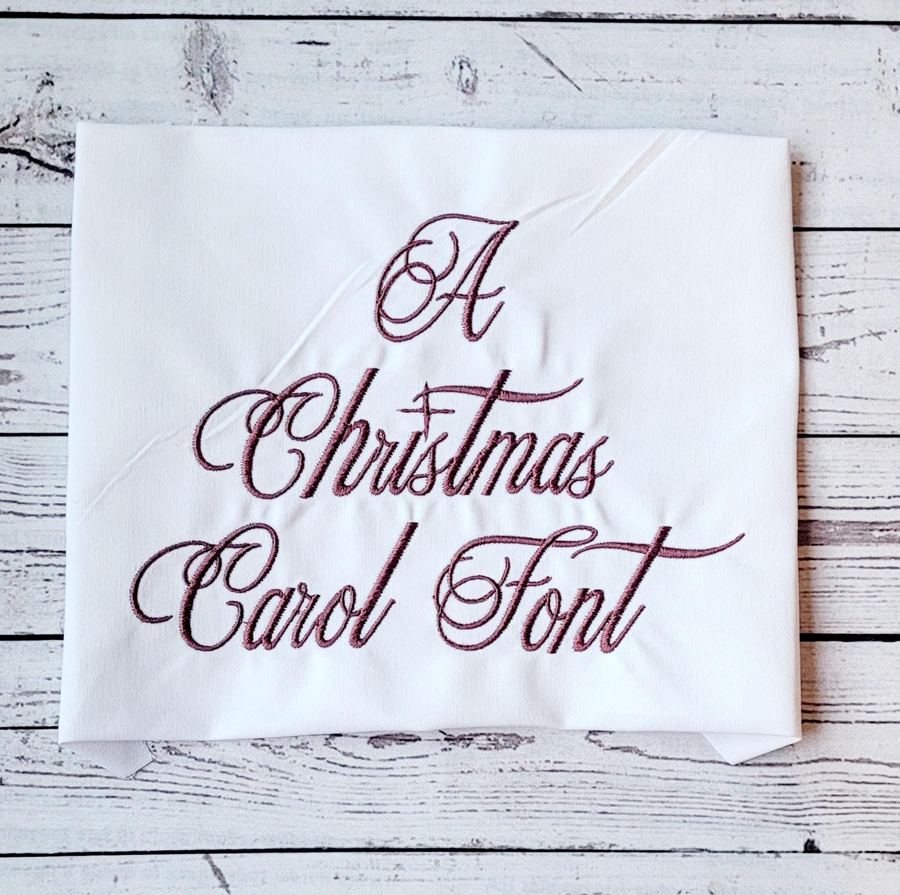 A Christmas Carol Font Embroidery Design, Machine Embroidery, Digital Download, Embroidery Font, 6 sizes 0.5 to 3 inch
