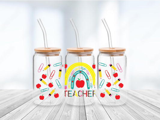 Teacher Gift Libby Can Glass, Teacher Appreciation Gift, Libbey Can, School Teacher Present, Gift for Educators