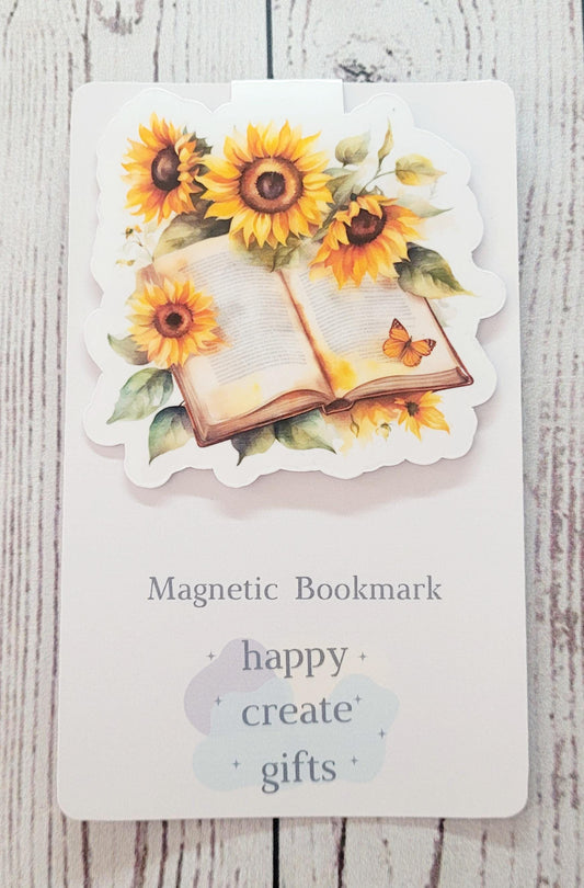 Book with Flowers Magnetic Bookmark, Fantasy Bookmark, Magnetic Page Marker, Bookish Gift, Handmade, Gift for Booklovers, Reading Gifts