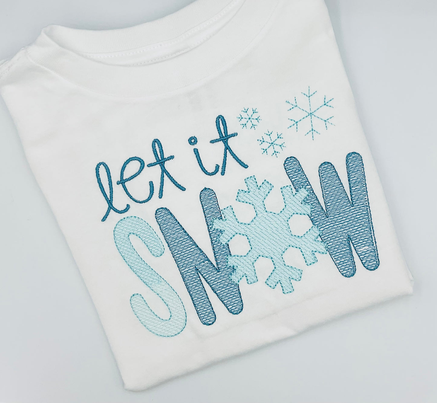 Let It Snow Embroidered T Shirt