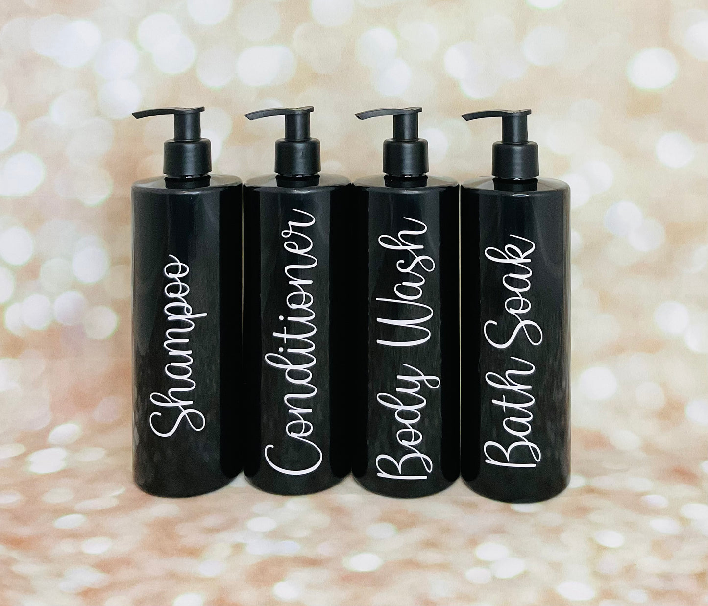 Black Round Bathroom Pump Bottles