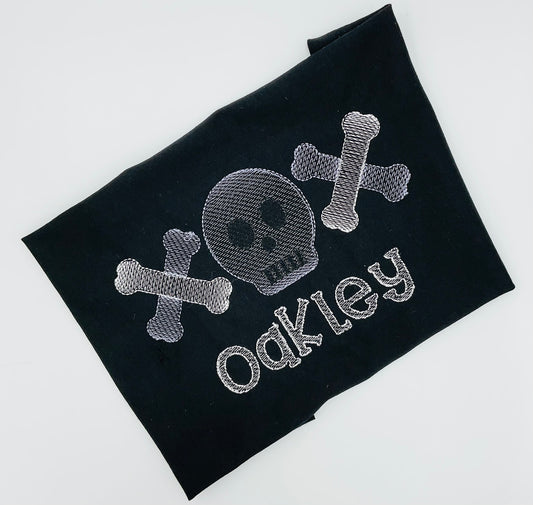 Skull & Crossbones Embroidered T Shirt