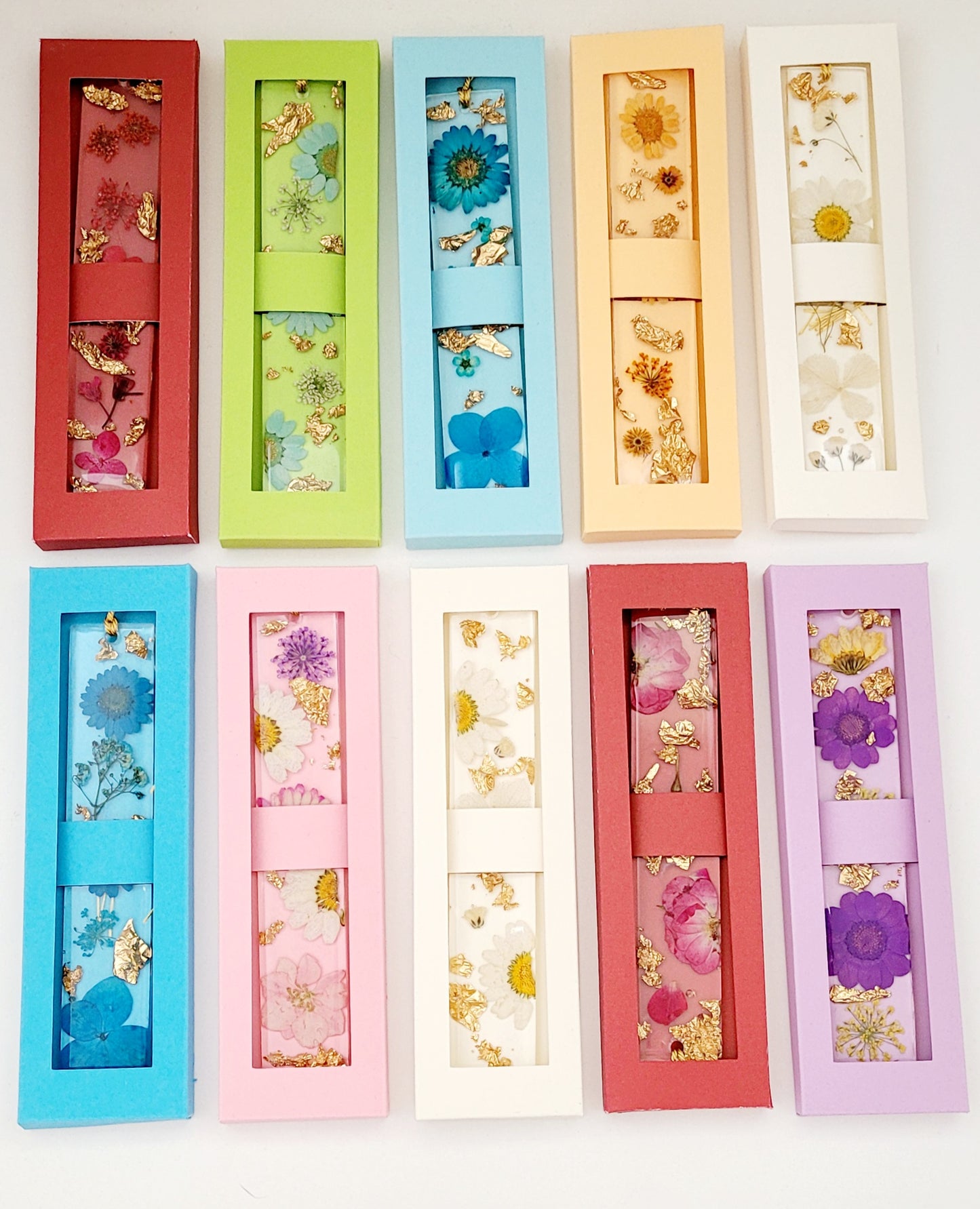 Resin Real Dried Flower Bookmarks