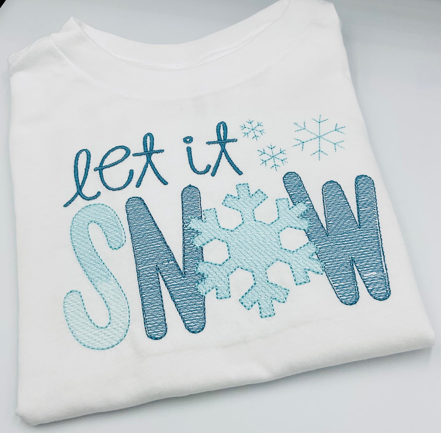 Let It Snow Embroidered T Shirt