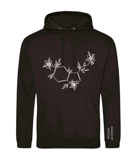 Floral Serotonin Embroidered Mental Health Hoodie