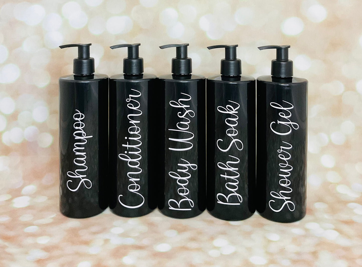 Black Round Bathroom Pump Bottles