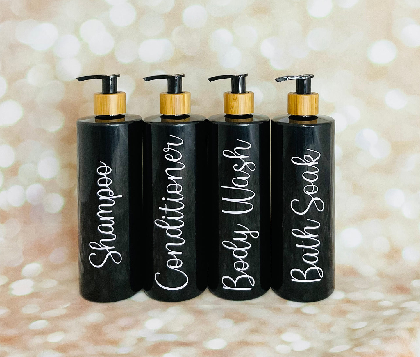 Black Round Bathroom Pump Bottles