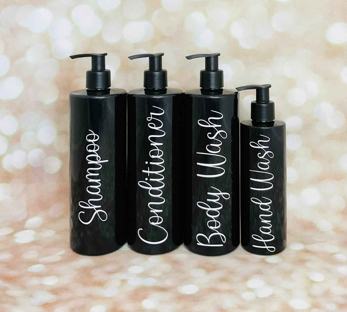 Black Round Bathroom Pump Bottles