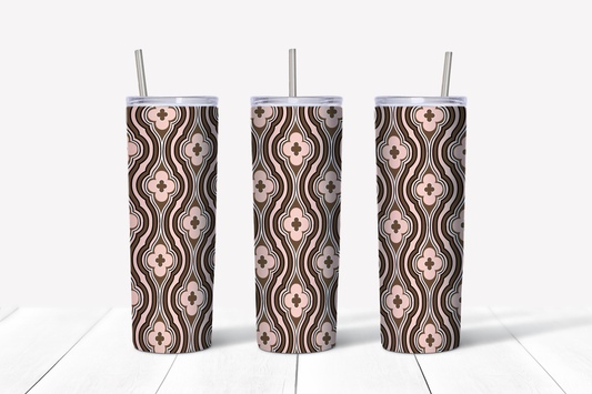 Pink and Brown Swirls 20oz Tumbler