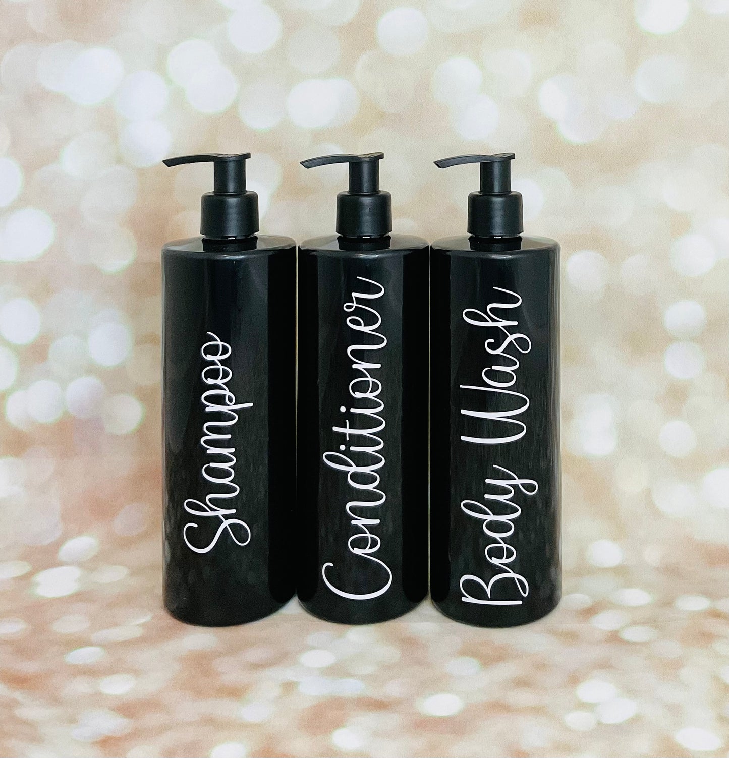 Black Round Bathroom Pump Bottles