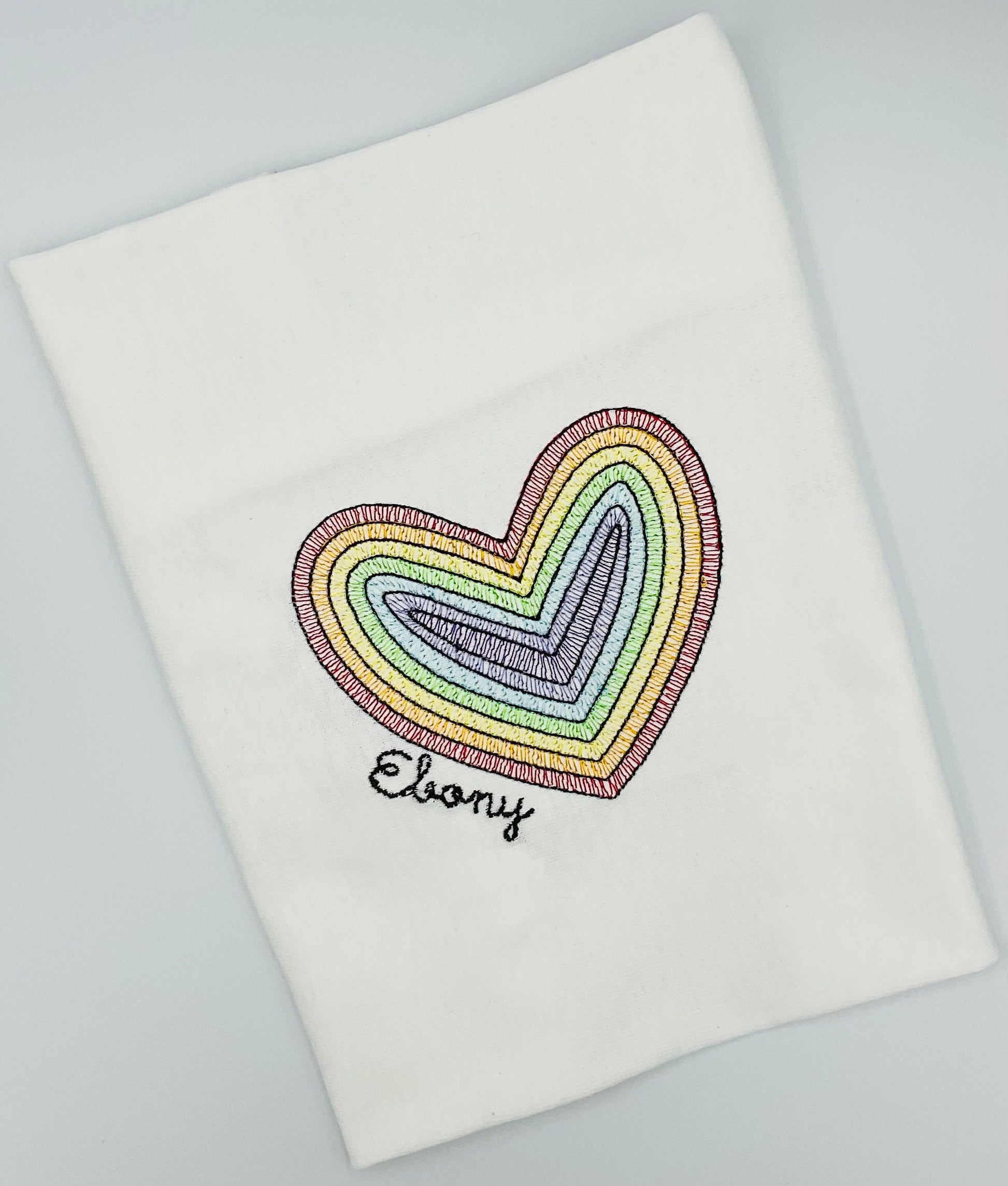 Rainbow Heart Personalised Children's T Shirt, Kids T Shirt, Children's T Shirt, Girls T Shirt, Gift for Girls, Summer T Shirt