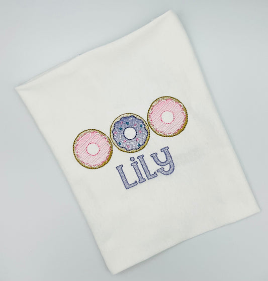 Donut Personalised Children's T Shirt, Kids T Shirt, Children's T Shirt, Girls T Shirt, Gift for Girls, Summer T Shirt