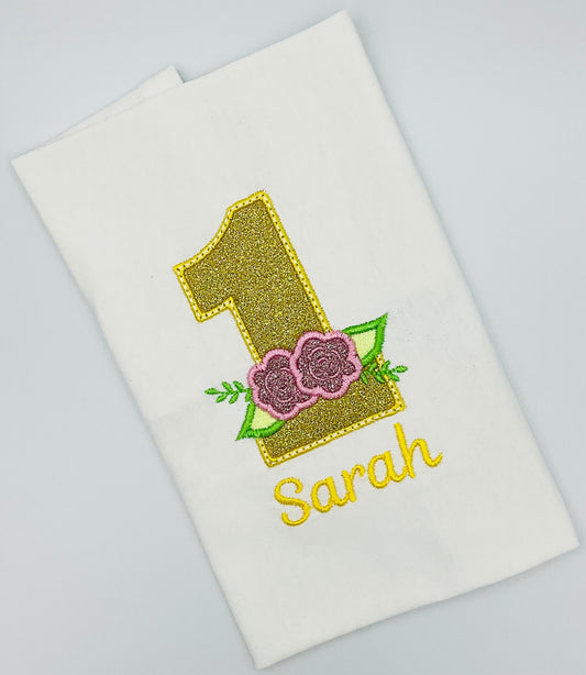 1st Birthday Princess Shirt, Princess Birthday Girl T Shirt, Number With Flowers, Personalised Birthday T Shirt, Gift for Girls