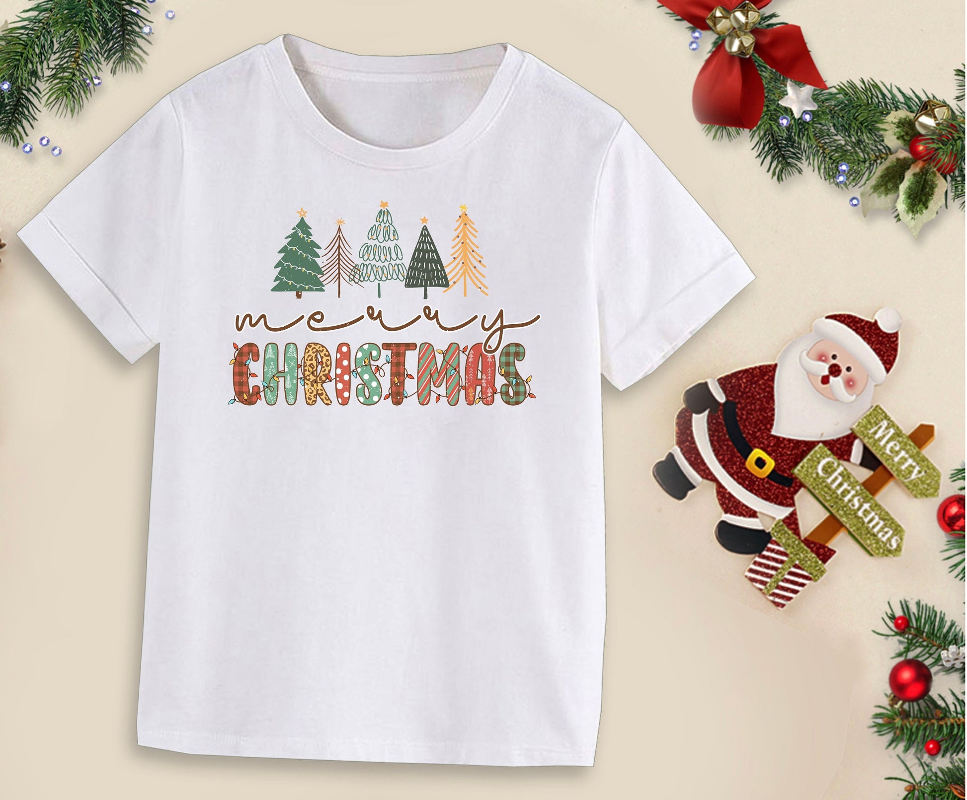 Children’s Christmas T Shirt, Retro Christmas T Shirt, Personalised Top, Christmas Top, Custom Christmas T Shirt