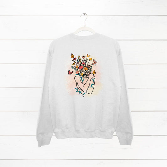 Flower Mind Sweatshirt, Cute Jumper, Flower Sweater, Mental Health Jumper, Gift for Mum, Gift for Her