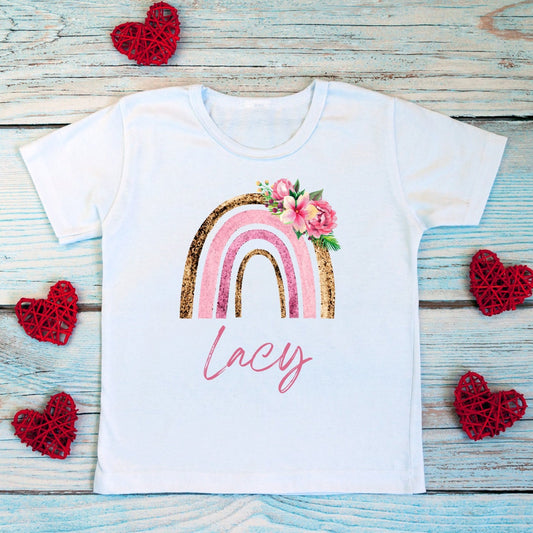 Rainbow Birthday T Shirt, Valentine’s Day kids t shirt, Valentine’s Day gift for kids, kids t shirt, girls t shirt, Birthday T Shirt