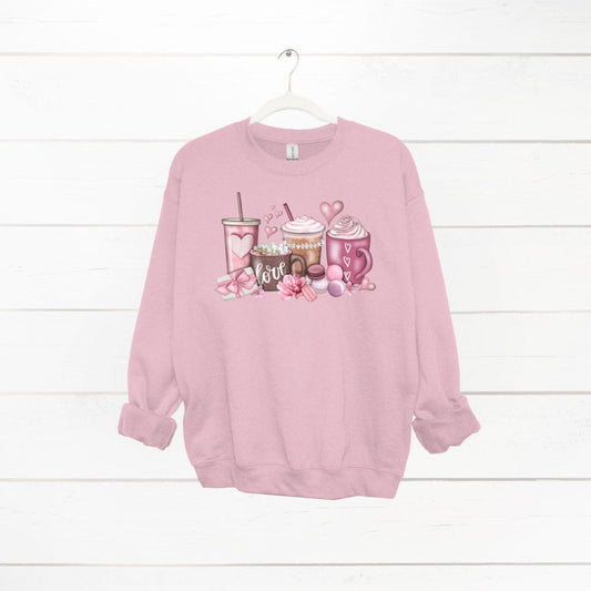 Love Coffee Sweatshirt, Cute Jumper, Valentine's Jumper, Women's Jumper, Valentine's Sweatshirt, Coffee Sweater, Gift for Her, Gift for Mum