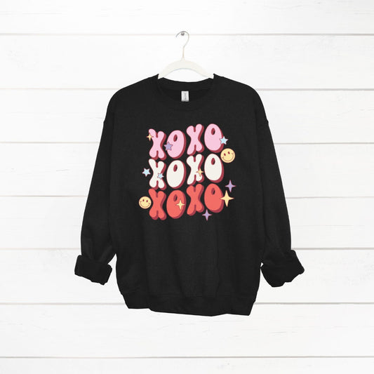 Retro XOXO Sweatshirt, Cute Jumper, Valentine's Jumper, Women's Jumper, Valentine's Sweatshirt, Coffee Sweater, Gift for Her, Gift for Mum