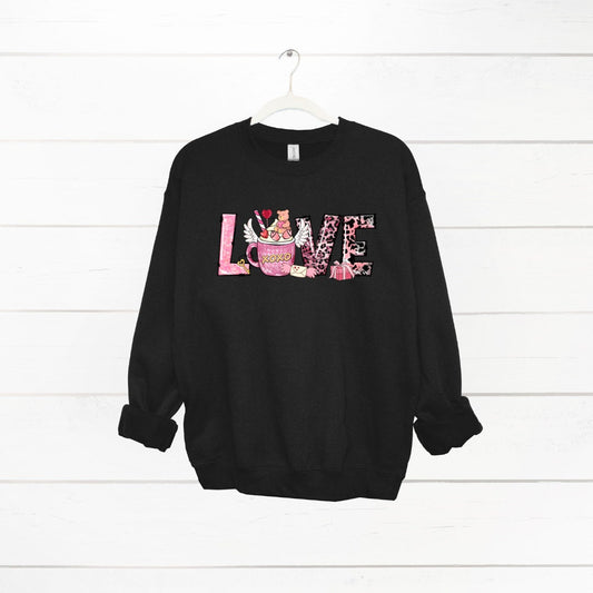 Love Coffee Sweatshirt, Cute Jumper, Valentine's Jumper, Women's Jumper, Valentine's Sweatshirt, Coffee Sweater, Gift for Her, Gift for Mum