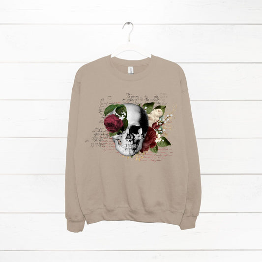 Skull and Roses Sweatshirt, Cute Jumper, Mental Health Sweater, Mental Health Jumper, Gift for Mum, Gift for Her